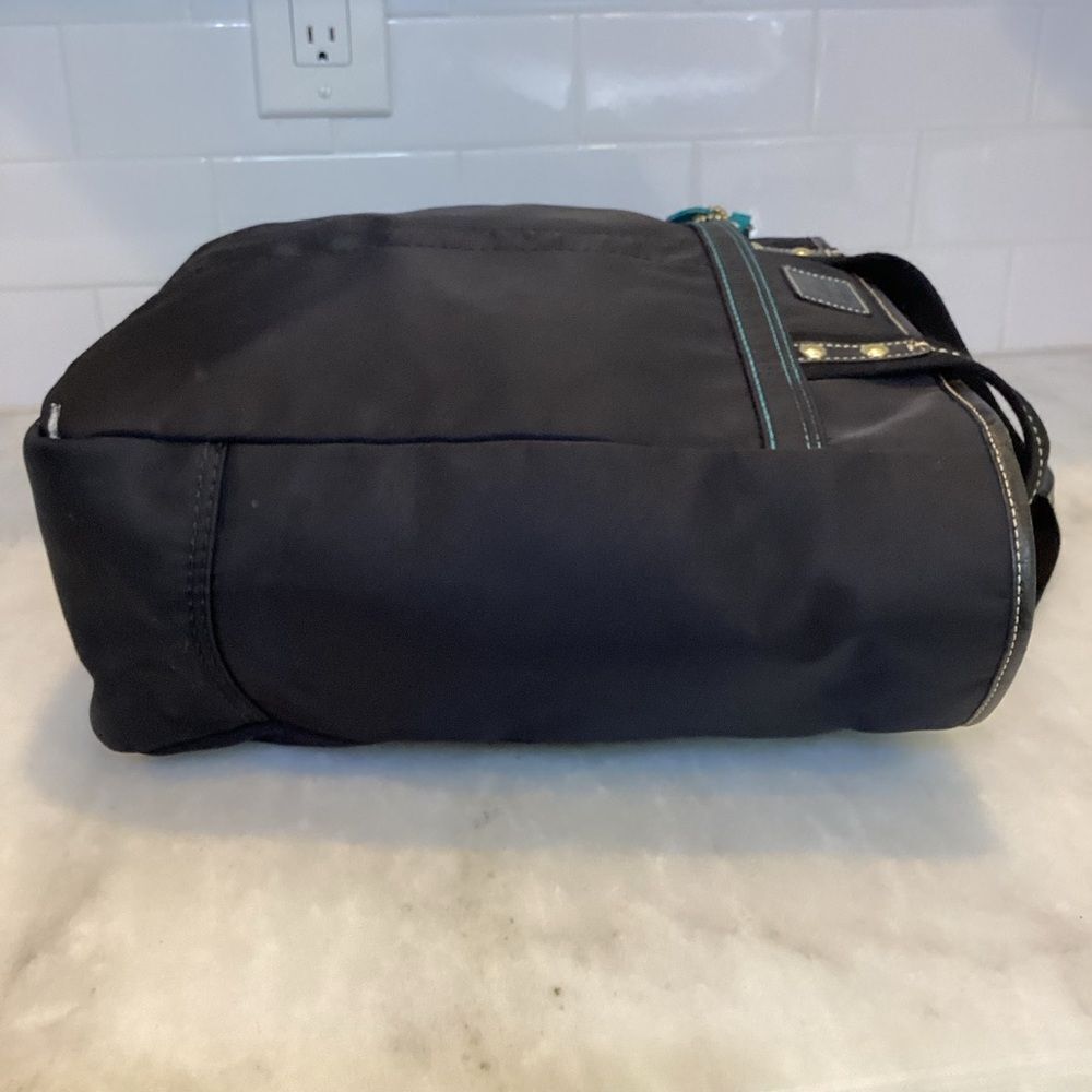 Coach Bag Purse Handbag Black Sateen Hampton Shopper Weekend Tote Pocketbook - Picture 9 of 14